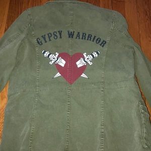 New RARE Gypsy Warrior Green Military Jacket